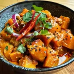 ['Close-up view of a vibrant Thai pumpkin curry in a bowl, showcasing a creamy texture and colorful vegetables.', 'Side view of a delicious pumpkin curry dish, featuring chunks of pumpkin and a rich coconut milk sauce.', 'Detailed image of easy Thai pumpkin curry, highlighting the various ingredients and spices in a cozy setting.', 'Close-up of a hearty bowl of pumpkin curry, illustrating the creamy coconut milk and vibrant spices used in the dish.']