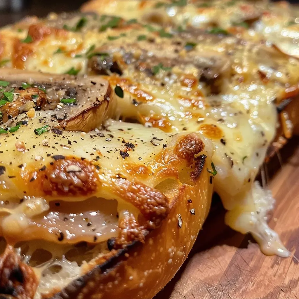 ['Close-up shot of baked porcini mushrooms served with a herb dip.', 'Side view of delicious breaded porcini mushrooms with a creamy herb sauce.', 'Juicy baked porcini mushrooms presented with a fresh herbal dip.', 'Detailed view of crispy baked mushrooms accompanied by a flavorful Kräuterdip.']