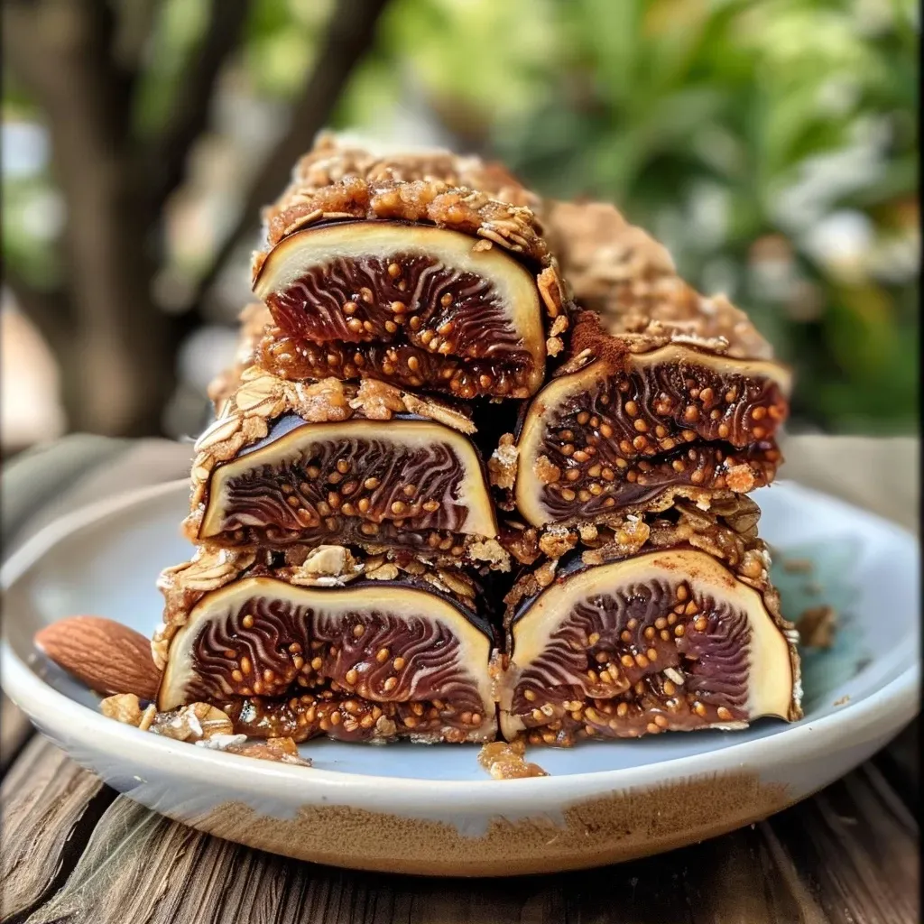 ['Close-up of healthier fig rolls, showcasing their moist texture and rolled shape.', 'Side view of delicious fig rolls made with figs and oats, emphasizing their natural ingredients.', 'Detailed image of wholesome fig rolls, highlighting the fresh ingredients and inviting appearance.', 'Juicy and healthy fig rolls displayed with a focus on their soft texture and rich color.']