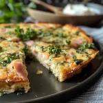 ['A side view close-up of a delicious Grünkohl Pfannkuchen, showcasing its green kale filling and golden-brown edges.', 'Juicy Grünkohl Pfannkuchen on a plate, featuring a crispy exterior and vibrant green kale peeking through.', 'Close-up side view of Grünkohl Pfannkuchen, highlighting its fluffy texture and fresh ingredients.', 'Detailed side shot of a Grünkohl Pfannkuchen, garnished with sour cream, displaying its appetizing layers.']