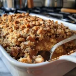 ['Close-up view of hazelnut crumble topping ingredients arranged on a wooden table.', 'Side view of a bowl containing a mixture of flour, butter, and chopped hazelnuts for crumble topping.', 'Ingredients for hazelnut crumble topping displayed in a compact layout, highlighting texture.', 'Detailed photo showing the components of a hazelnut crumble topping, emphasizing the crunchy texture.']