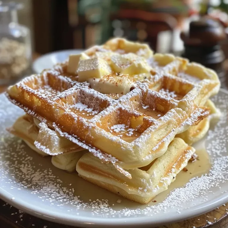 ['Close up of a golden-brown savory waffle with visible herbs and celery pieces.', 'Side view of freshly made savory waffles topped with chopped spring onions.', 'Appetizing image of a hearty waffle showcasing celery and a crispy texture.', 'Delicious savory waffle with a crisp exterior, highlighting its unique ingredients.']
