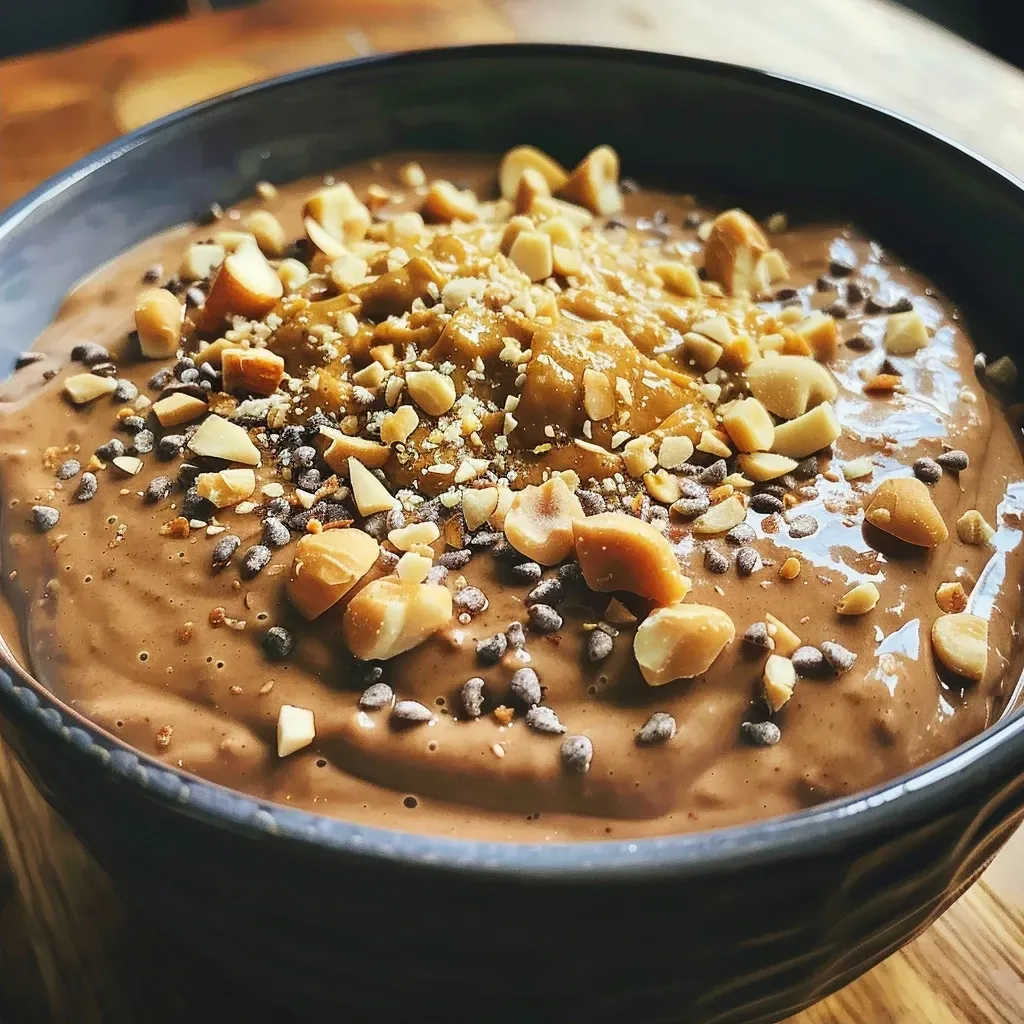['Close-up view of a creamy, high-protein apple dip in a bowl, with an apple slice resting nearby.', 'Juicy and thick apple dip made from peanut butter powder and protein powder, displayed with toppings.', 'An appetizing bowl of high-protein apple dip, showcasing its creamy texture and garnished with nuts.', 'Side view of a delicious, dairy-free apple dip, featuring a smooth consistency and fresh apple slices for dipping.']