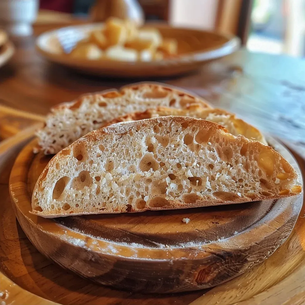 ['Close-up view of a fluffy Hokkaido bread loaf with a golden crust.', 'Side view of a freshly baked Hokkaido bread pie, showcasing its soft texture.', 'Juicy and delicious Hokkaido bread, highlighting its warm, inviting appearance.', 'Detailed side profile of a Hokkaido bread loaf, revealing its light and airy interior.']