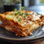 ['Close-up view of a juicy protein lasagna, showcasing layers and cheese.', 'Side view of a healthy protein lasagna, with distinct layers and melted mozzarella.', 'Detailed shot of low-calorie protein lasagna, featuring vibrant ingredients.', 'Appetizing close-up of protein lasagna, highlighting the cheese and vegetable layers.']
