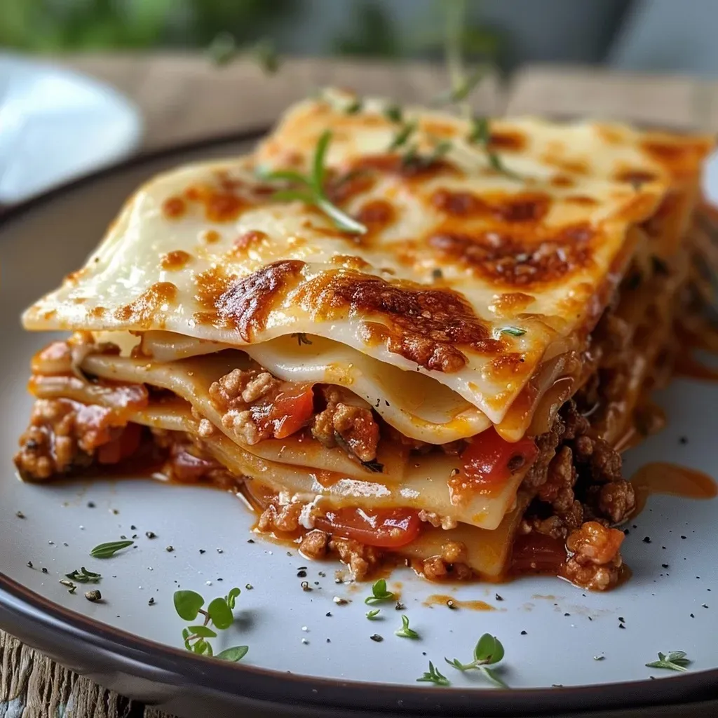 ['Close-up view of a juicy protein lasagna, showcasing layers and cheese.', 'Side view of a healthy protein lasagna, with distinct layers and melted mozzarella.', 'Detailed shot of low-calorie protein lasagna, featuring vibrant ingredients.', 'Appetizing close-up of protein lasagna, highlighting the cheese and vegetable layers.']