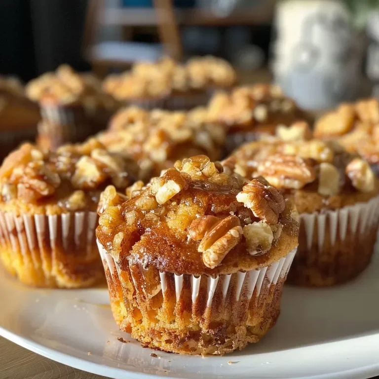 ['Close-up side view of Karamell-Nuss-Muffins with a glossy caramel topping and walnut garnish.', 'A delicious, side-profile shot of Karamell-Nuss-Muffins showcasing rich caramel and walnut chunks.', 'Juicy Karamell-Nuss-Muffins captured from the side, highlighting their moist texture and caramel drizzle.', 'Side view of freshly baked Karamell-Nuss-Muffins topped with walnuts and caramel, emphasizing their deliciousness.']