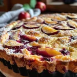 ['Close-up side view of a slice of Kuchen mit Birnenmus, showcasing its moist texture and pear filling.', 'A beautifully presented slice of Kuchen mit Birnenmus, highlighting the juicy pear layer and soft cake.', 'Image of a side view of Kuchen mit Birnenmus, revealing its golden crust and creamy pear filling.', 'Detailed view of a slice of Kuchen mit Birnenmus, emphasizing the rich pear puree and smooth topping.']
