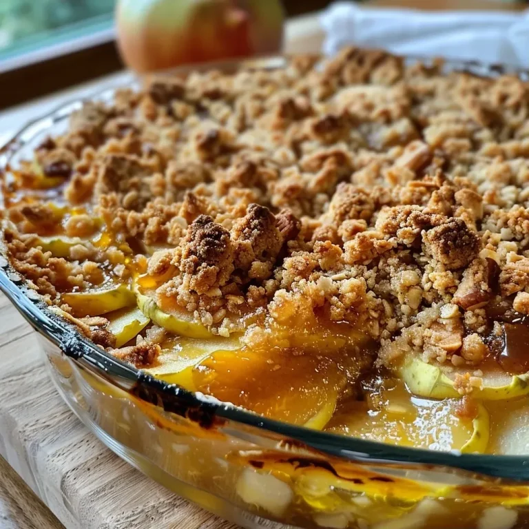 ['Close-up view of a delicious Kürbis-Apfel-Crumble topped with cream.', 'Side perspective of a juicy Kürbis and apple crumble in a rustic dish.', 'Sliced Kürbis-Apfel-Crumble served warm, showcasing its golden crust and filling.', 'A detailed look at a Kürbis-Apfel-Crumble with a dollop of spiced cream on top.']