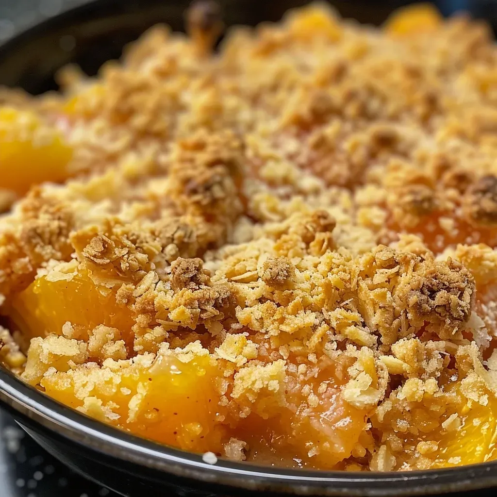 ['Close-up view of a golden Kürbis Crumble with a crumbly topping.', 'Side view of a warm Kürbis Crumble in a baking dish, highlighting its texture.', 'Juicy pumpkin crumble with a crispy topping, presented appetizingly.', 'Delicious Kürbis Crumble topped with a layer of golden, crunchy crumbs.']