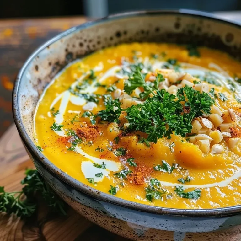 ['Close-up view of a creamy vegan pumpkin soup garnished with herbs.', 'A bowl of roasted pumpkin soup with a smooth texture, featuring bright orange color.', 'Side view of a delicious-looking vegan Kürbissuppe, showcasing its creamy consistency.', 'Thick, vibrant pumpkin soup in a bowl, highlighting fresh ingredients.']