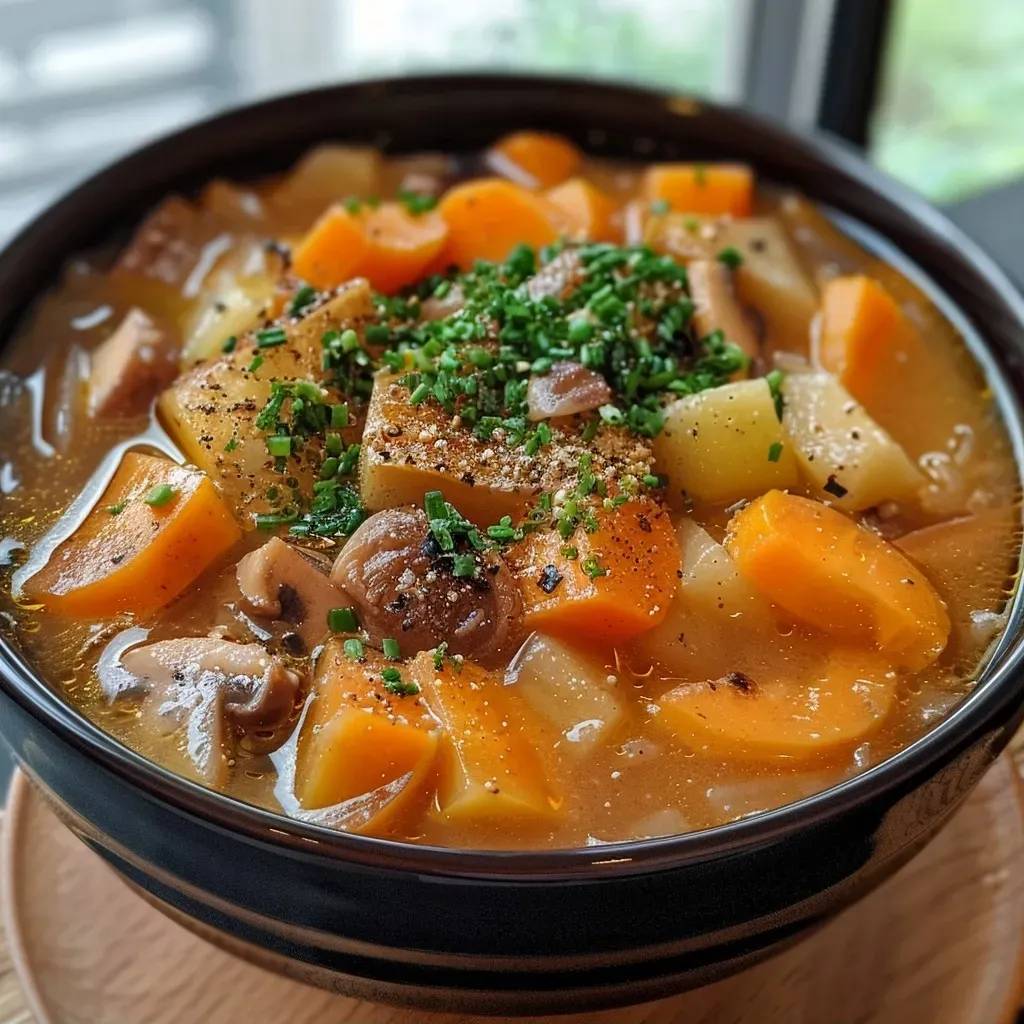['Close-up of a creamy pumpkin soup with visible ingredients like herbs and spices.', 'A bowl of vibrant orange pumpkin soup garnished with fresh herbs and physalis.', 'Thick, golden pumpkin soup displayed with a side view, highlighting its texture.', 'Rustic presentation of pumpkin soup featuring coconut milk and tomato pieces.']