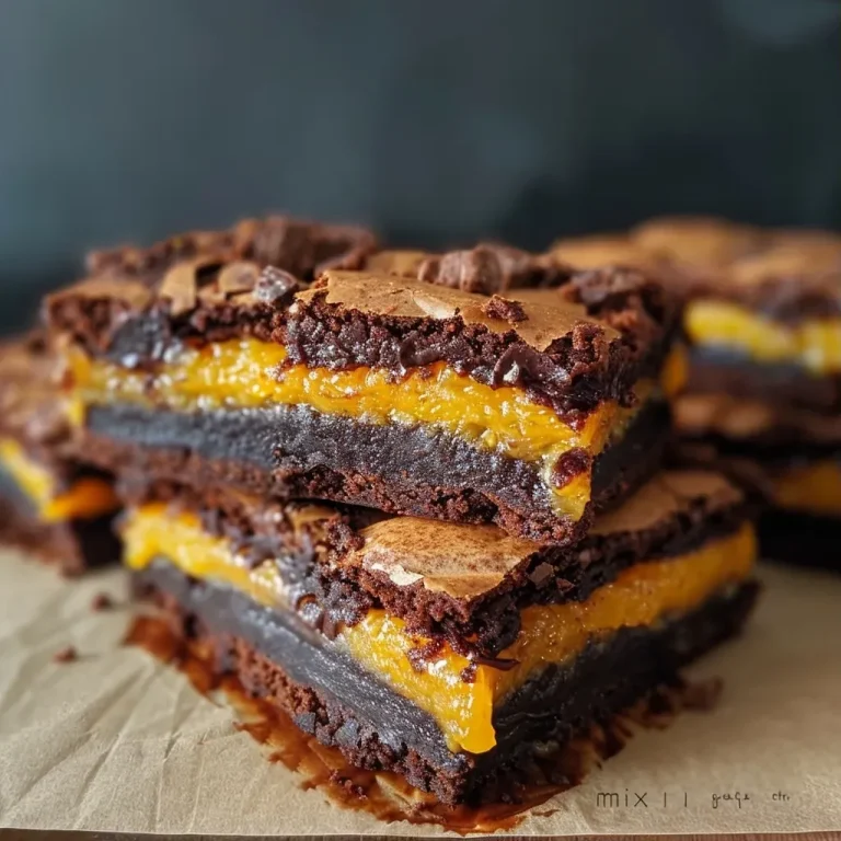 ['Close-up view of a Maronen Orangen Brownie highlighting its moist texture and vibrant orange curd topping.', 'Side angle shot of a decadent brownie adorned with chocolate and pieces of chestnut, capturing its rich layers.', 'Appetizing close-up of a Maronen Orangen Brownie with glossy chocolate glaze and orange accents.', 'Detailed image of a luscious brownie featuring a combination of dark chocolate and orange filling, topped with chopped chestnuts.']