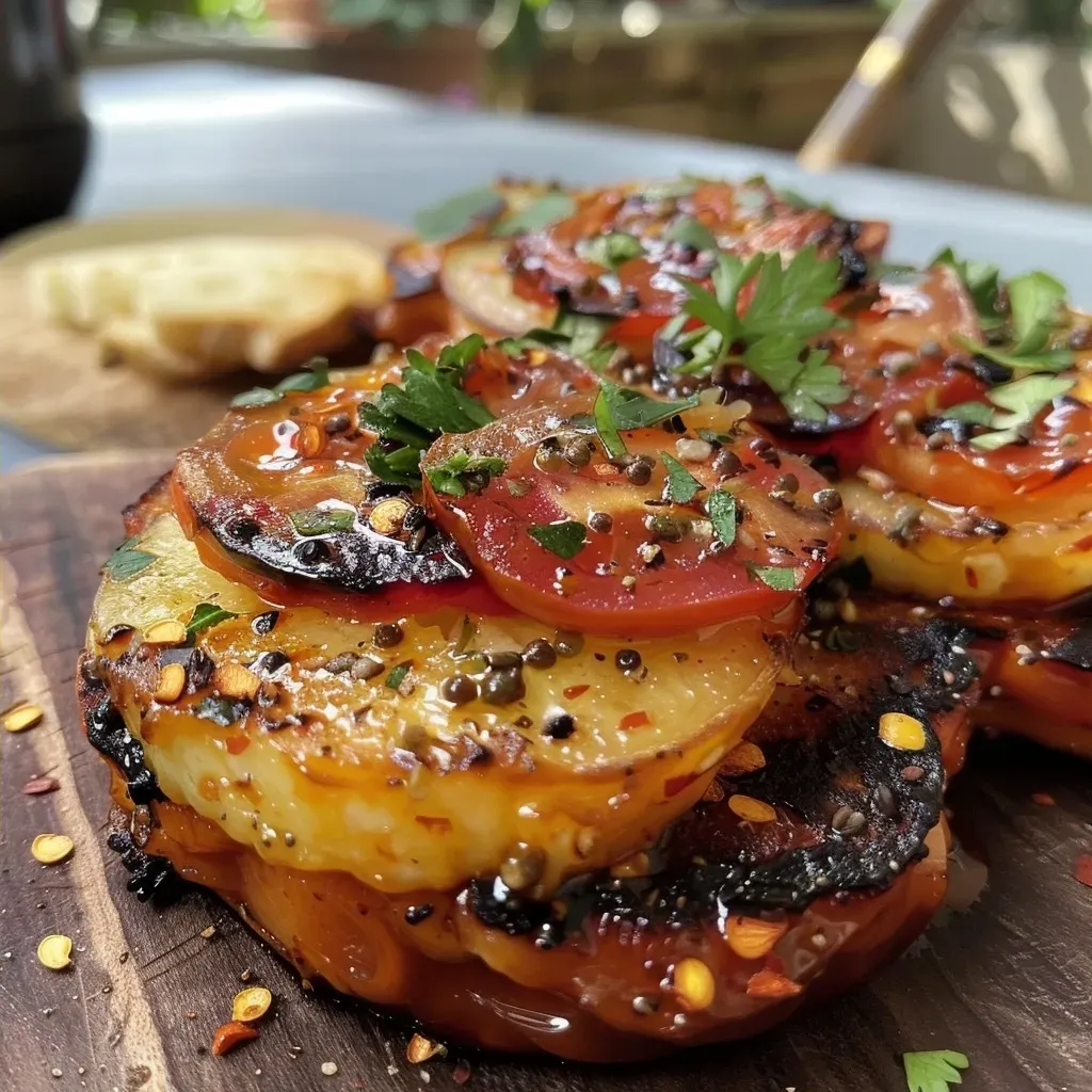 ['A colorful dish of roasted vegetables including carrots, peppers, and quinces, served in a rustic bowl.', 'Close-up view of marinated oven-roasted vegetables featuring bright hues of red, yellow, and orange.', 'Juicy mix of roasted quinces and assorted vegetables, beautifully arranged in a dish.', 'A side view of Ofengemüse mit Quitten showcasing vibrant vegetables and a glossy glaze.']