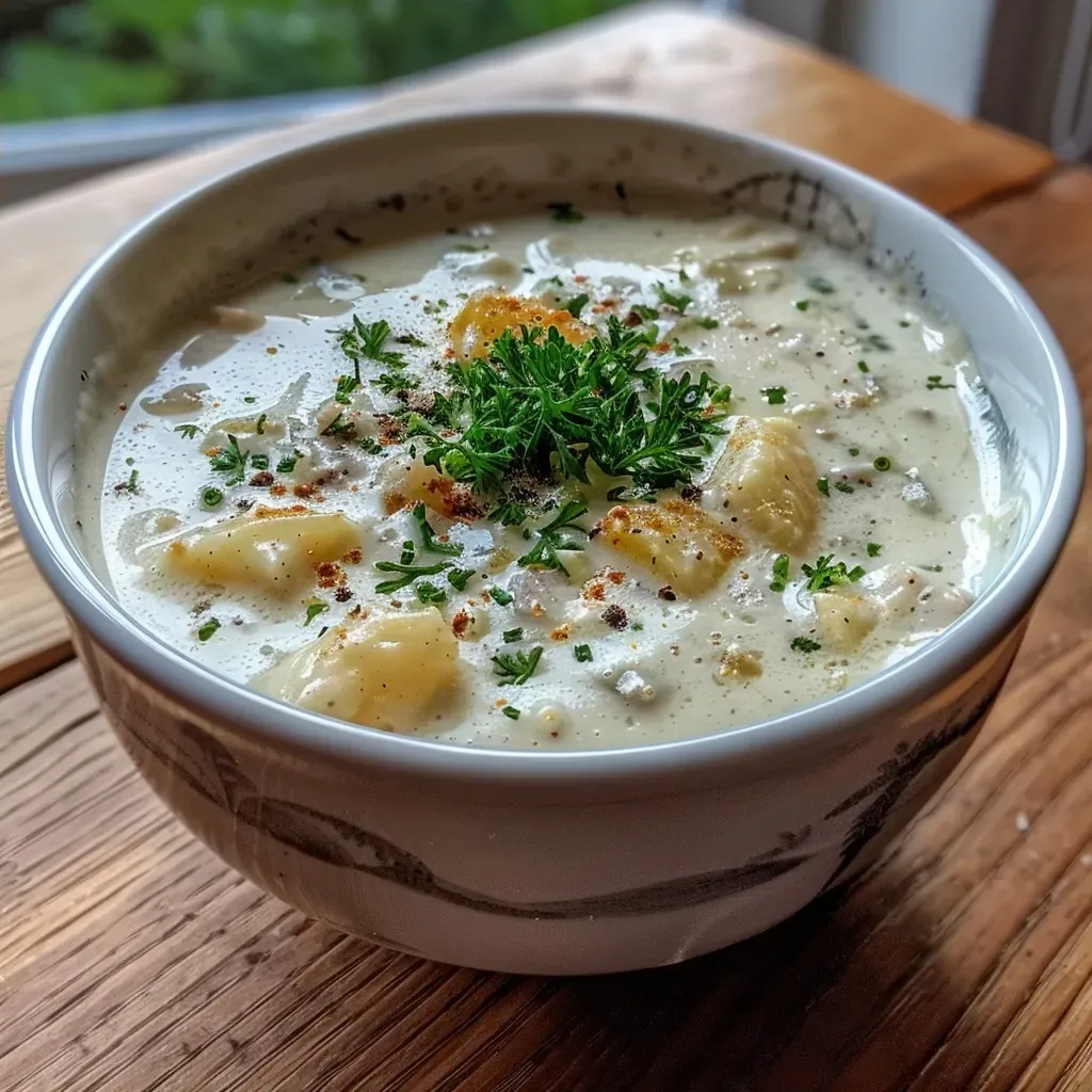 ['Close-up view of a bowl of Omas Stangensellerie Suppe, showing its creamy texture and green celery pieces.', 'A side view of a fresh bowl of celery soup, highlighting the vibrant green color of the ingredients.', 'Close-up on a steaming bowl of soup, with chopped celery and a drizzle of cream on top.', 'Detailed shot of Omas Stangensellerie Suppe served in a rustic bowl, featuring green herbs and creamy broth.']