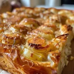 ['Close-up view of crispy Pastinaken-Möhren-Reibekuchen served on a plate.', 'Golden-brown Reibekuchen made from parsnips, carrots, and potatoes, garnished with herbs.', 'Deliciously fried Pastinaken-Möhren-Reibekuchen displayed with a side of applesauce.', 'Side view of a stack of Reibekuchen, highlighting their crunchy texture and golden color.']