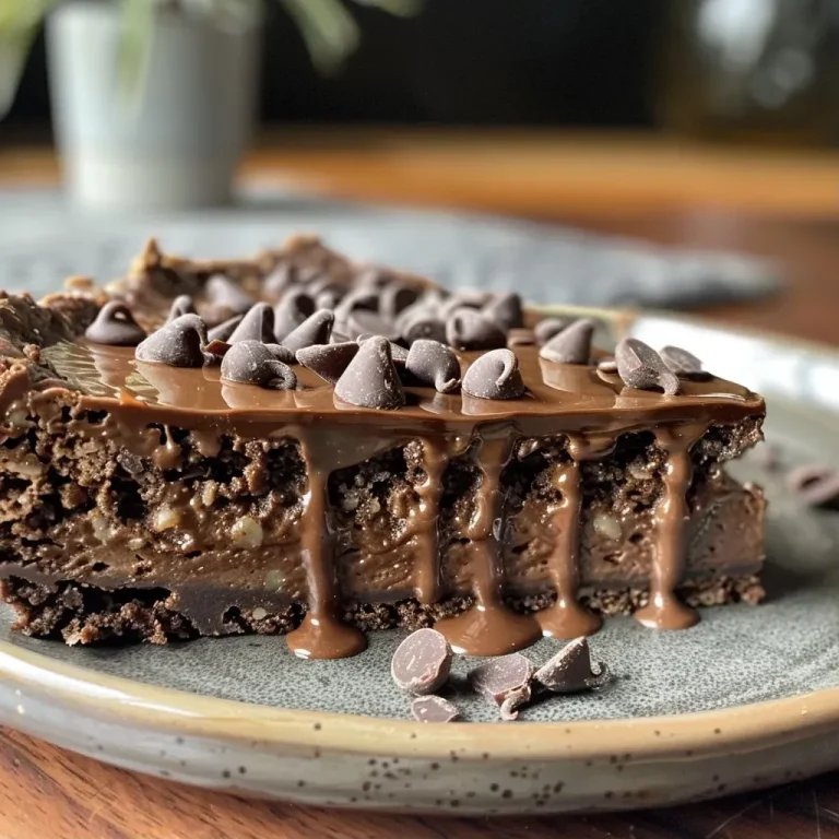 ['A close-up side view of a moist protein cake with a chocolate glaze and dark chocolate chips.', 'A luscious protein cake showing layers, with melted chocolate chips and a rich, creamy texture.', 'A detailed side view of a protein cake adorned with chocolate chips, highlighting its moistness.', 'A close-up of a decadent protein cake featuring a glossy chocolate surface and a fluffy interior.']