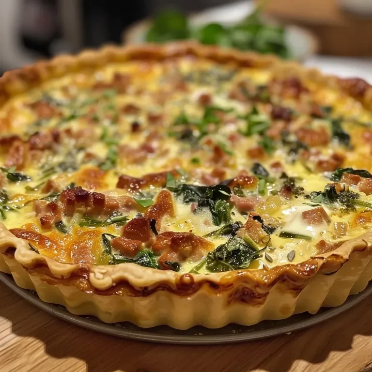['Close-up view of a golden-brown Quiche with Topinambur, showcasing its flaky crust and creamy filling.', 'Side perspective of a delicious Quiche filled with Topinambur, highlighting the texture of the dough and ingredients inside.', 'Detailed shot of a freshly baked Quiche mit Topinambur, featuring a crisp outer layer and rich creamy filling.', 'Close-up image of a savory Topinambur Quiche, emphasizing the vibrant ingredients and appetizing appearance.']