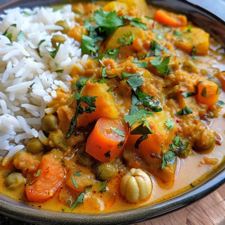 ['Close-up of vibrant Rosenkohl-Curry with chickpeas, garnished with coriander.', 'Side view of a bowl filled with Rosenkohl-Curry, showcasing its rich colors and textures.', 'Delicious vegetarian dish of Rosenkohl-Curry and chickpeas, highlighting fresh ingredients.', 'Appetizing plate of Rosenkohl-Curry, featuring roasted cashews and a coconut milk sauce.']
