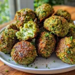 ['Close-up shot of juicy Rosenkohl falafel with a textured surface.', 'Side view of crispy Rosenkohl falafel showcasing its vibrant green color.', 'Detailed image of freshly fried Rosenkohl falafel with herbs visible.', 'Gourmet presentation of Rosenkohl falafel on a plate with dips.']