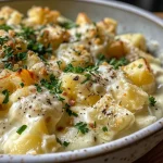['Close-up of Brussels sprouts in creamy mustard sauce with garlic and onions.', 'Side view of plated Brussels sprouts coated in soft cheese mustard sauce.', 'Juicy Brussels sprouts in a rich and creamy sauce, highlighting fresh ingredients.', 'Deliciously prepared Brussels sprouts in a vibrant mustard sauce with herbs.']