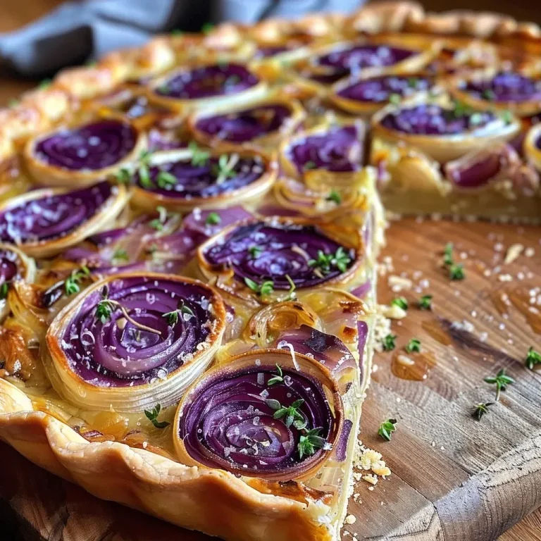 ['Close-up view of a juicy Rosenkohl Tarte with a flaky crust and toppings.', 'Side profile of a delicious Rosenkohl Tarte showcasing its green Brussels sprouts and crispy edges.', 'Detailed shot of a freshly baked Rosenkohl Tarte highlighting the creamy filling and golden crust.', 'Appetizing image of Rosenkohl Tarte featuring layers of Brussels sprouts and cheese.']