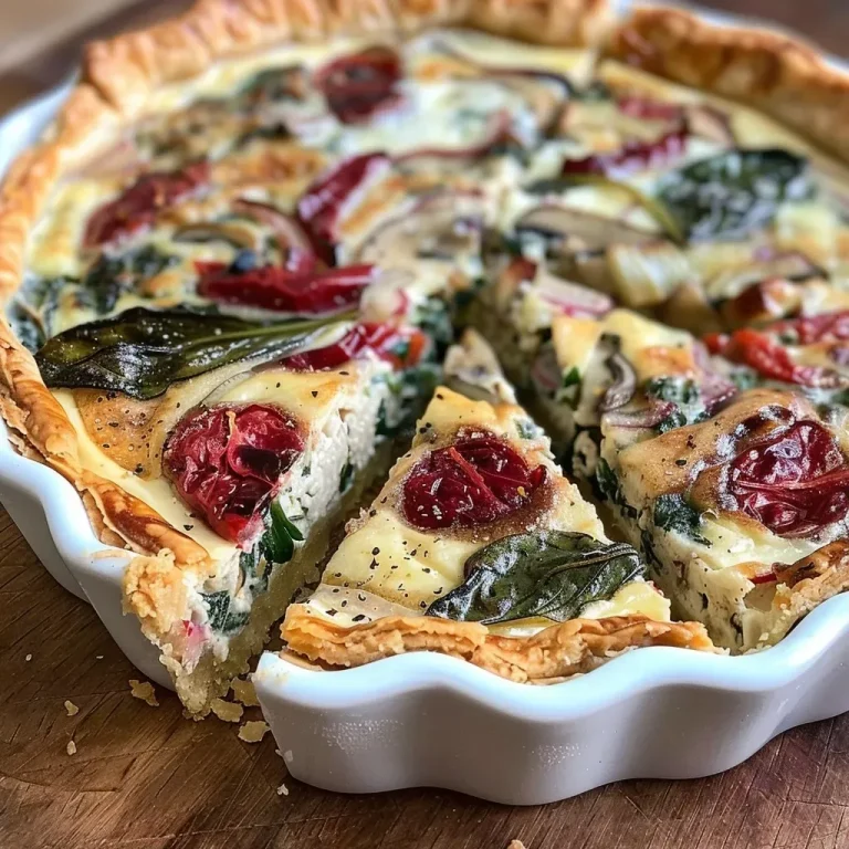 ['A side view close-up of a delicious Rote-Bete-Quiche showcasing its rich filling and golden crust.', 'Juicy Rote-Bete-Quiche with vibrant beetroot filling and topped with herbs, captured in detail.', 'Close-up of a freshly baked Rote-Bete-Quiche highlighting its golden brown crust and colorful ingredients.', 'An appetizing side view of Rote-Bete-Quiche, featuring a blend of beetroot and herbs in a flaky crust.']