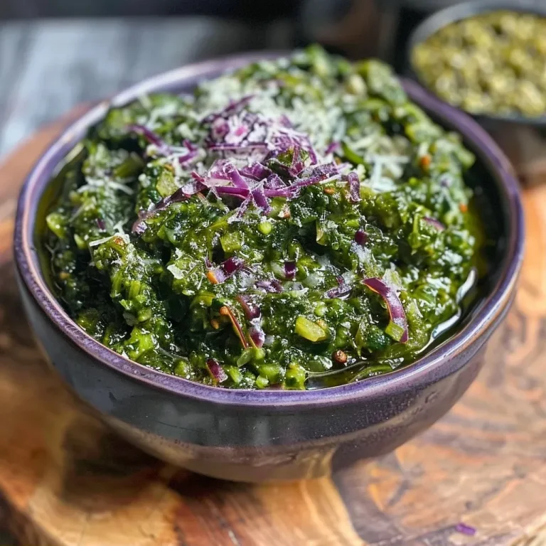 ['Close-up photo of a vibrant purple Rotkohl pesto in a bowl.', 'Side view of creamy Rotkohl pesto with a sprig of garnish.', 'Juicy and colorful Rotkohl pesto in an iPhone 15 Pro captured detail.', 'Rich purple pesto made from Rotkohl, displayed elegantly in a dish.']