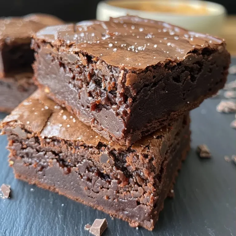 ['Close-up view of Schokoladen-Pflaumen Brownies with a glossy chocolate top.', 'Side view of moist Schokoladen-Pflaumen Brownies with halved plums visible.', 'Rich, dark chocolate brownies with a layer of baked plums on top.', 'Tantalizing Schokoladen-Pflaumen Brownies, showcasing their fudgy texture.']