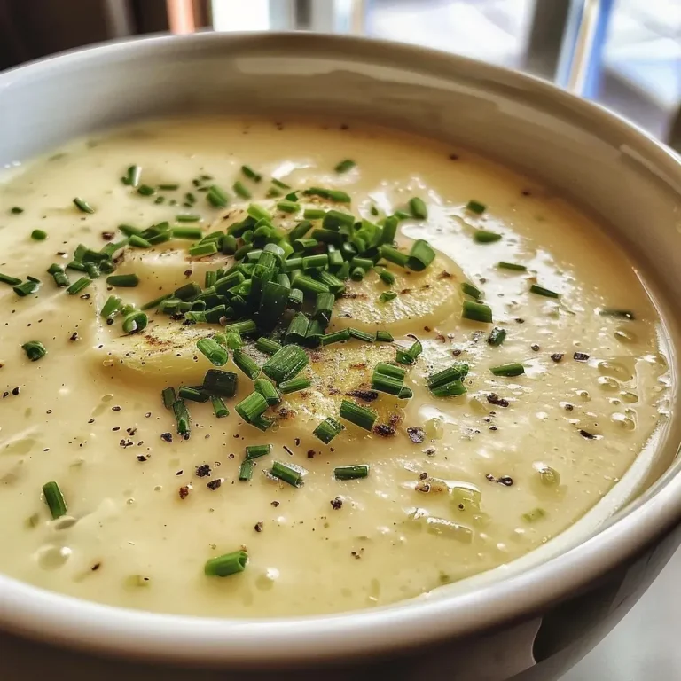 ['Close-up view of a creamy celery soup with a smooth texture and chive garnish.', 'Side angle photo of a bowl of Selleriecremesuppe topped with fresh chopped chives.', 'Luscious cream of celery soup in a white bowl, featuring diced celery and onions.', 'Rich and creamy celery soup served with a sprinkle of chives on top.']