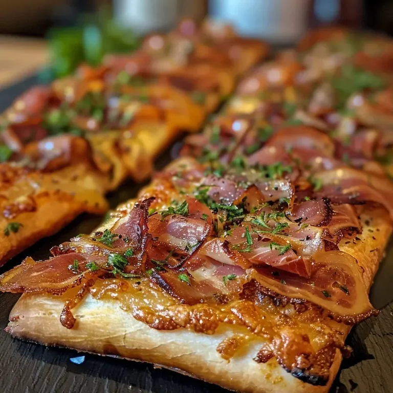 ['Close-up of juicy Speckpflaumenspieße with bacon-wrapped plums.', 'Side view of savory bacon-wrapped plums arranged on a plate.', 'Freshly made Speckpflaumenspieße displayed in a appetizing manner.', 'Delicious, glossy plums wrapped in crispy bacon, ready to eat.']