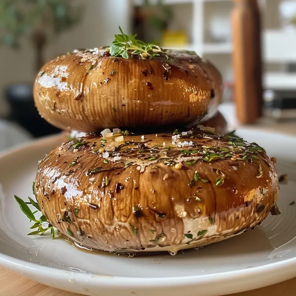 ['Close-up view of fresh Steinpilze mushrooms glistening with butter.', 'Side profile of juicy Steinpilze mushrooms with garlic and herbs.', 'Detail shot of Steinpilze mushrooms showcasing their texture and color.', 'Deliciously prepared Steinpilze mushrooms ready for cooking.']