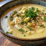['Close-up of a vibrant bowl of Süße Pflaumensuppe topped with quark streusels.', 'Side view of a creamy plum soup with a sprinkle of quark streusels.', 'Juicy sweet plum soup in a bowl, garnished with crumbly quark topping.', 'Delicious Süße Pflaumensuppe presented in an elegant bowl, adorned with quark streusels.']