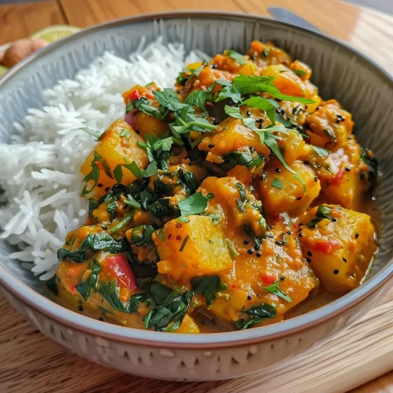 ['Close-up view of vibrant Süßkartoffel Curry with spinach, served in a bowl.', 'Side view of a delicious Süßkartoffel Curry with spinach, featuring bright colors.', 'A bowl of creamy Süßkartoffel Curry showcasing sweet potatoes and fresh spinach.', 'Juicy Süßkartoffel Curry with spinach and colorful ingredients displayed from the side.']