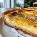 ['Close-up of a slice of Süßkartoffel Käsekuchen, showcasing its creamy texture and sweet potato topping.', 'Side view of a juicy slice of Süßkartoffel Käsekuchen with a smooth surface and a vibrant orange hue.', 'Detailed view of a delicious Süßkartoffel Käsekuchen slice on a plate, highlighting its rich filling and crust.', 'Appetizing photo of Süßkartoffel Käsekuchen, revealing a moist interior and a slightly golden-brown crust.']