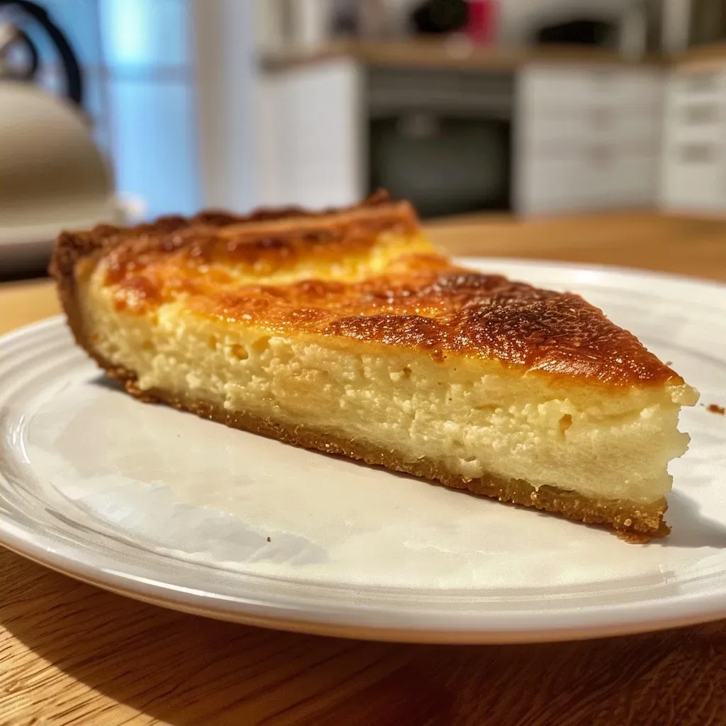 ['Close-up of a slice of Süßkartoffel Käsekuchen, showcasing its creamy texture and sweet potato topping.', 'Side view of a juicy slice of Süßkartoffel Käsekuchen with a smooth surface and a vibrant orange hue.', 'Detailed view of a delicious Süßkartoffel Käsekuchen slice on a plate, highlighting its rich filling and crust.', 'Appetizing photo of Süßkartoffel Käsekuchen, revealing a moist interior and a slightly golden-brown crust.']