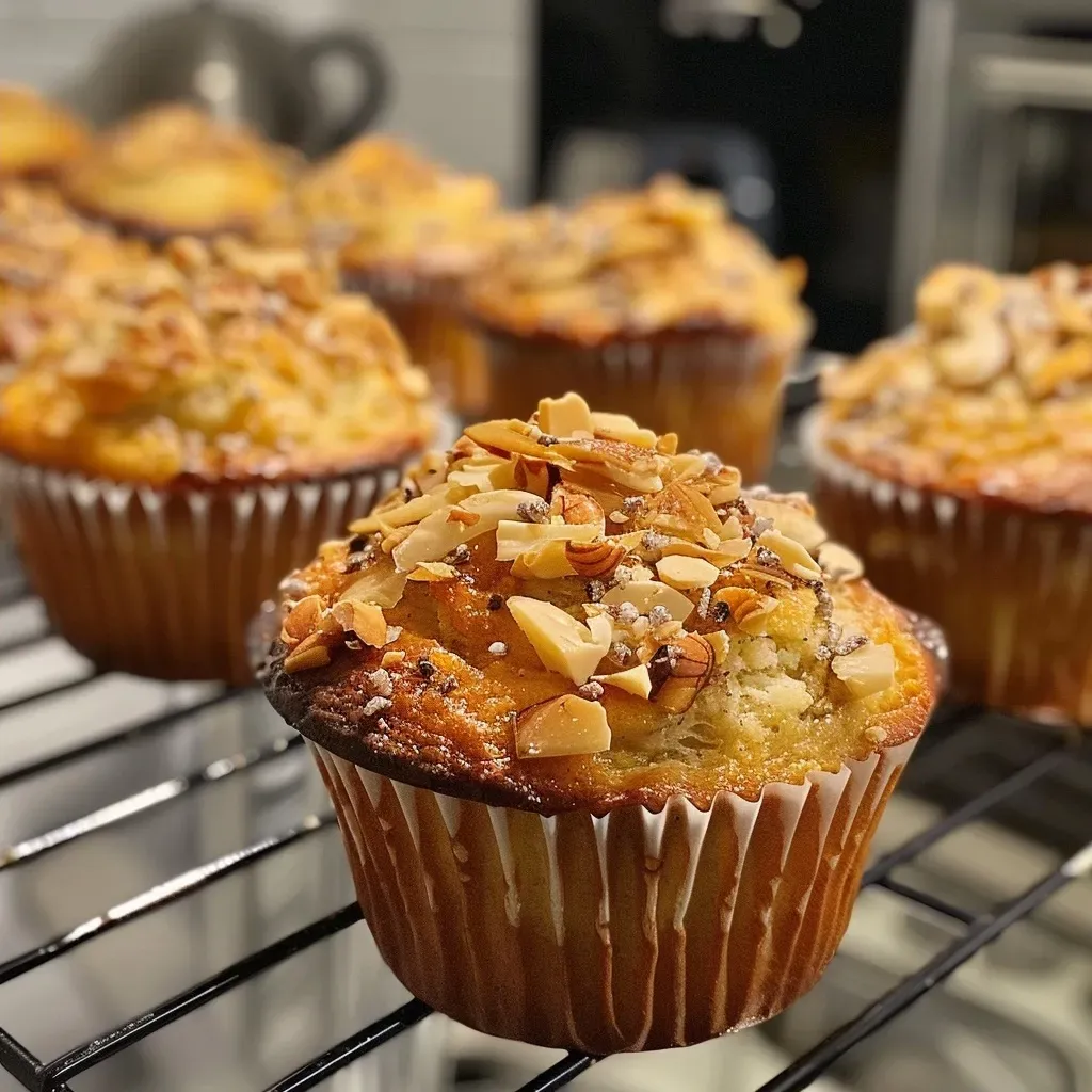 ['Close-up view of moist Traubenmuffins with grapes on top.', 'Juicy Traubenmuffins displayed from the side, highlighting their texture.', 'Side angle photo of Traubenmuffins, showcasing succulent grapes and fluffy muffin texture.', 'Delicious Traubenmuffins with a golden brown exterior, garnished with fresh grapes.']