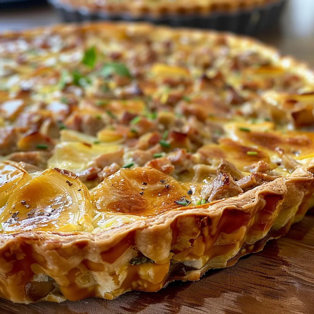 ['Close-up view of a slice of Wirsingquiche showcasing its golden crust and filling.', 'Side view of a delicious Wirsingquiche highlighting the textured layers of cabbage and cheese.', 'A delectable slice of Wirsingquiche with visible ingredients, served on a plate.', 'Juicy, savory slice of Wirsingquiche revealing the rich filling and flaky crust.']