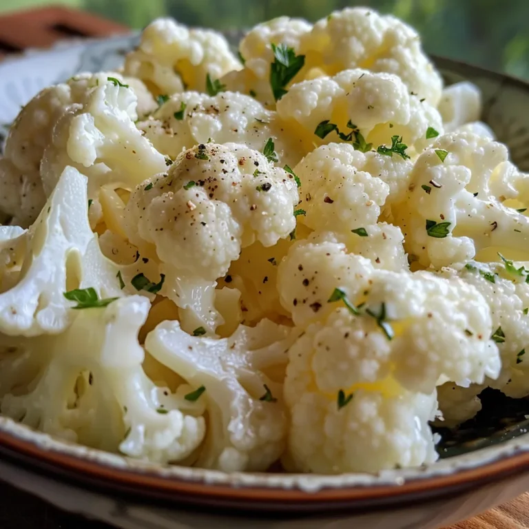 ['Creamy cauliflower mash served in a bowl with thyme sprigs on top.', 'Close-up view of low carb cauliflower puree with a drizzle of olive oil.', 'Thick, velvety cauliflower mash garnished with black pepper and thyme.', 'A side view of a generous portion of cauliflower mashed potatoes.']