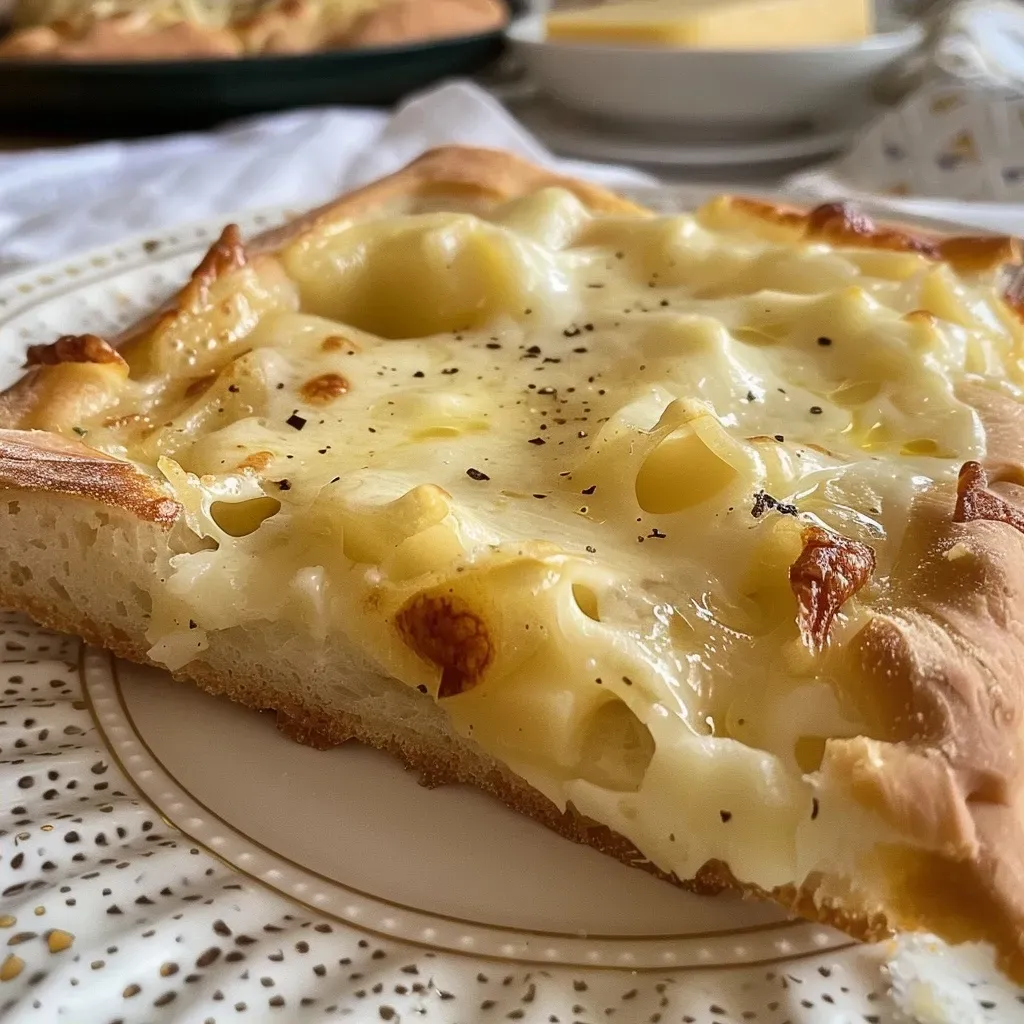 Close-up of golden-brown Überbackener Lauch with melted cheese and chunks of ham.