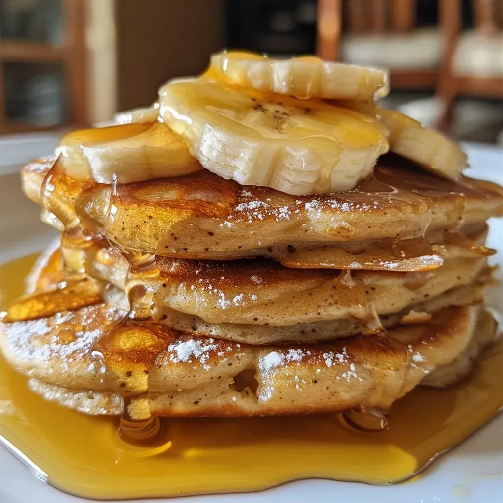 ['Close-up of golden-brown vegan waffles topped with fresh fruit and syrup.', 'Side view of fluffy vegan waffles served with a drizzle of maple syrup.', 'Delicious vegan waffles garnished with banana slices and a sprinkle of seeds.', 'A tempting stack of vegan waffles with a light glaze of syrup and fruit toppings.']