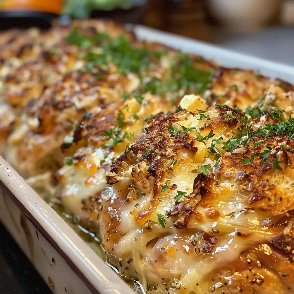['Close-up side view of a serving of Wirsing Auflauf with goat cheese and pecans.', 'Juicy baked Wirsing Auflauf featuring goat cheese and crunchy pecans, photographed from the side.', 'Side shot of Wirsing casserole topped with goat cheese and pecan pieces, showing its creamy texture.', 'A detailed view of Wirsing Auflauf with a golden crust of goat cheese and sprinkled pecans.']