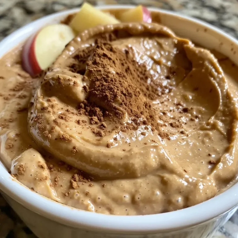['Close-up view of a creamy cinnamon almond butter dip with sliced green apples.', 'Side view of a bowl filled with cinnamon almond butter dip accompanied by apple slices.', 'Delicious almond butter dip garnished with cinnamon, served with fresh Granny Smith apple wedges.', 'Rich and creamy almond butter dip in a bowl with several sliced apples ready to be dipped.']