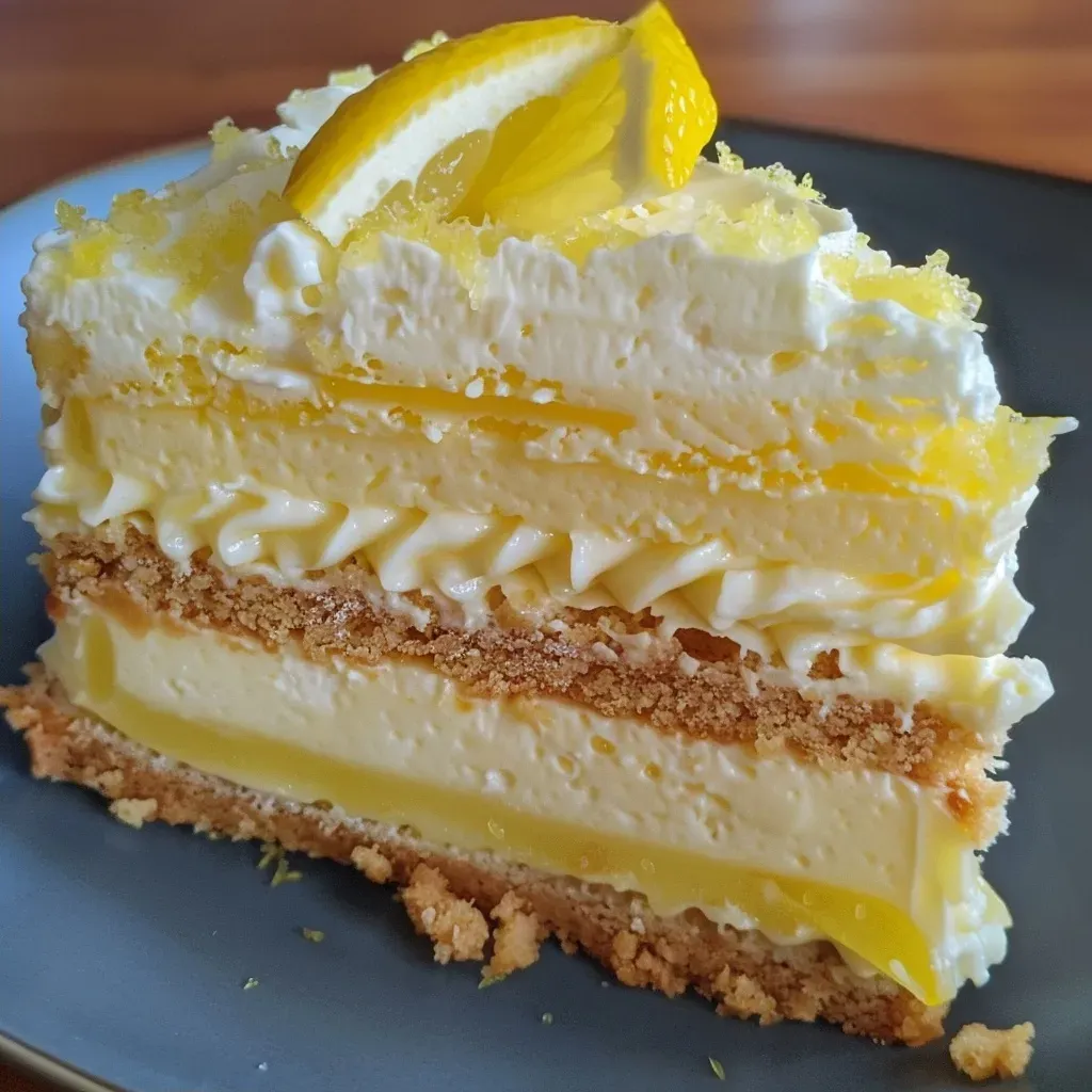 ['A close-up side view of a Zitronen Torte showcasing its creamy layers and lemon decorations.', 'A detailed side view of a lemon tart with golden yellow hues and white chocolate accents.', 'A vibrant Zitronen Torte displayed from the side, highlighting its smooth texture and lemon zest topping.', 'A side perspective of a luscious lemon cake adorned with white chocolate and lemon slices.']