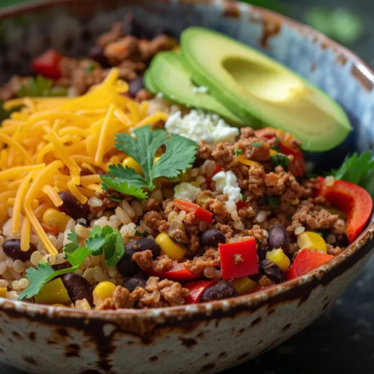 Einfaches Burrito-Glück: Rinderhack, Frische und Genuss in einer Schüssel Burrito-Schüssel mit Rinderhackfleisch einfach zubereiten!