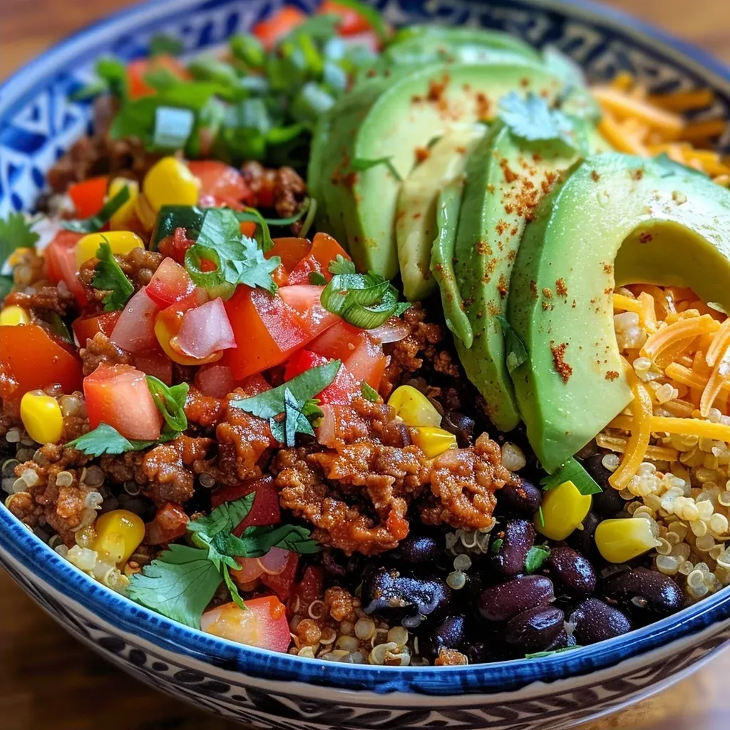 Burrito-Schüssel mit Rinderhackfleisch einfach zubereiten!