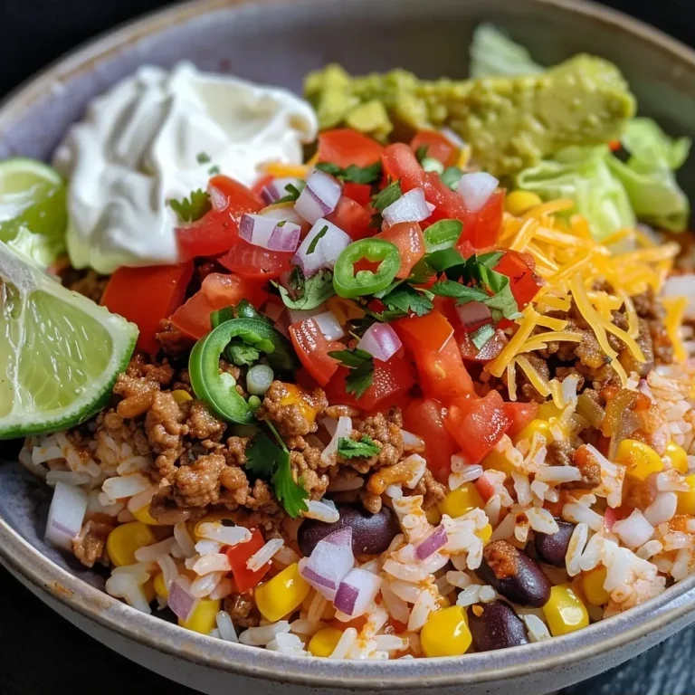 Cremige Taco Reis Bowl mit Rinderhack schnell lecker!
