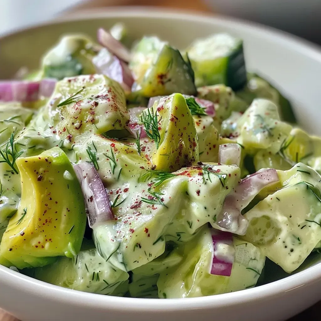 Cremiger Gurken-Avocado-Salat