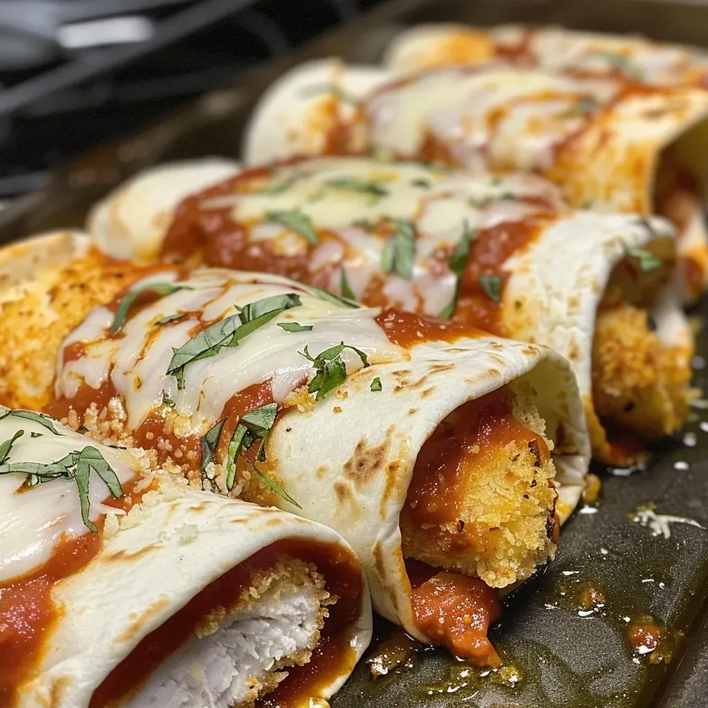 Einfache Chicken Parmesan Wraps