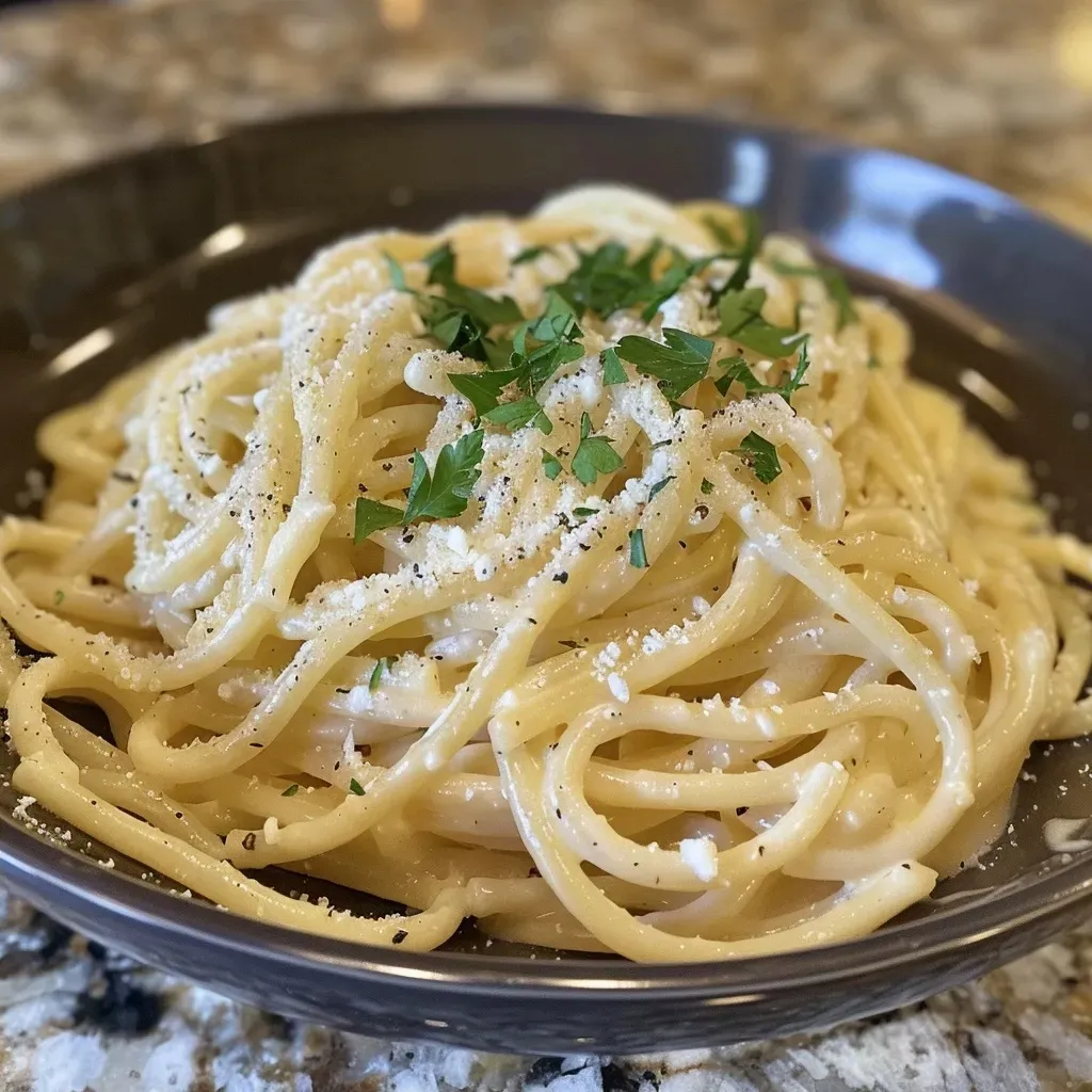 Einfache cremige Parmesan-Pasta Rezept in 25 Minuten